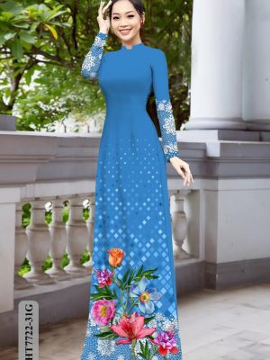 Vải Áo Dài Hoa In 3D AD HT7772 27